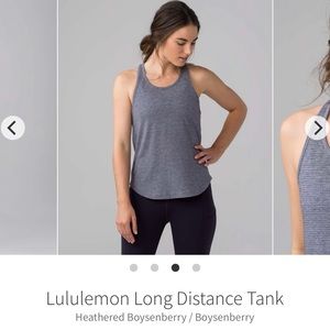 K71 Lululemon Long Distance Tank Heathered Boysenberry Gray Racerback Size 8